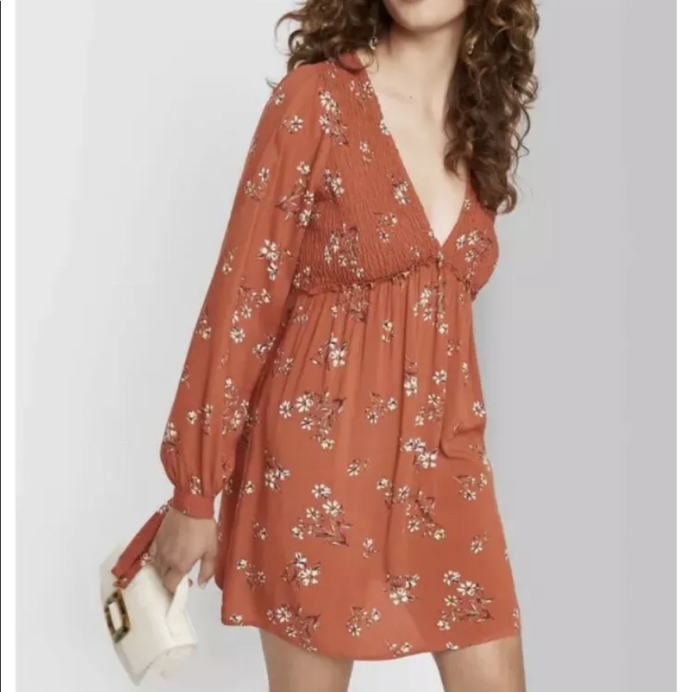 Wild Fable Orange LS Dress size Medium